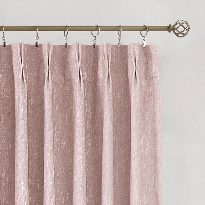 Vision Home Pink Pinch Pleated Total Blackout Curtains Room Darkening Window - Image 8