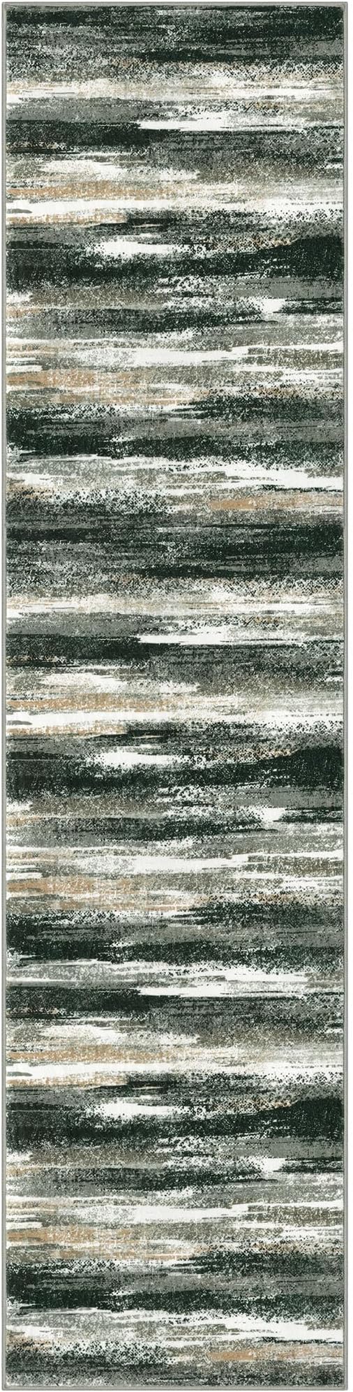 Modern Abstract Hallway Runner Rug, Forest Green Washable Kitchen Runner - Image 9