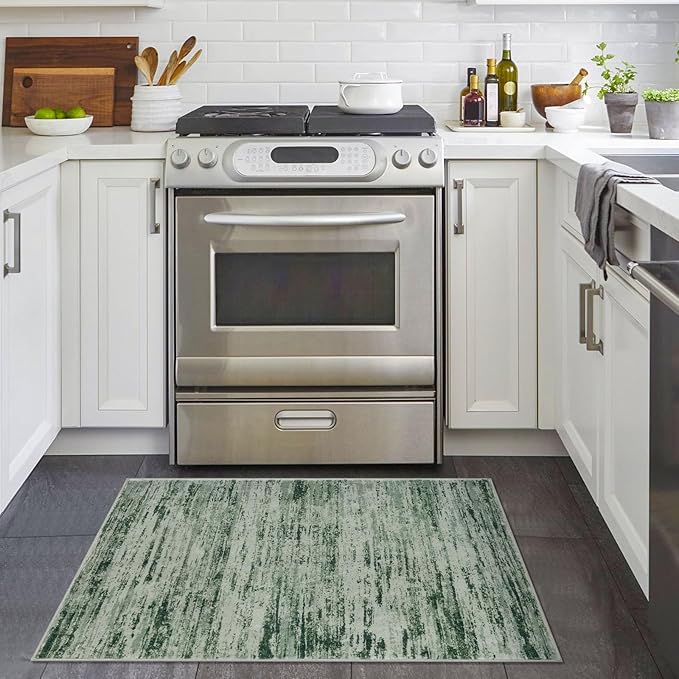 Modern Abstract Entryway Rug Indoor 2x3 Washable Rug Non-Slip Soft Small Area - Image 2