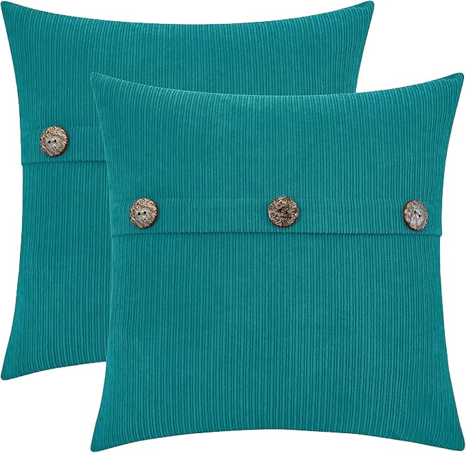 HWY 50 Teal Chenille Throw Pillow Covers 20x20 Inch by HWY50