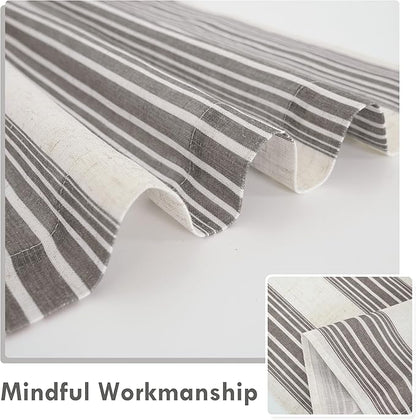 DriftAway Farmhouse Vertical Striped Linen Blend Textured Light Filtering Semi - Image 4