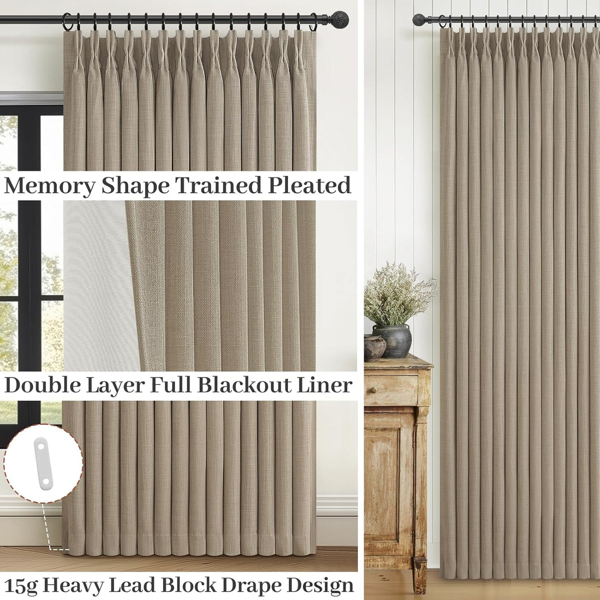 extra wide blackout curtains 70 x 96 inches, side view