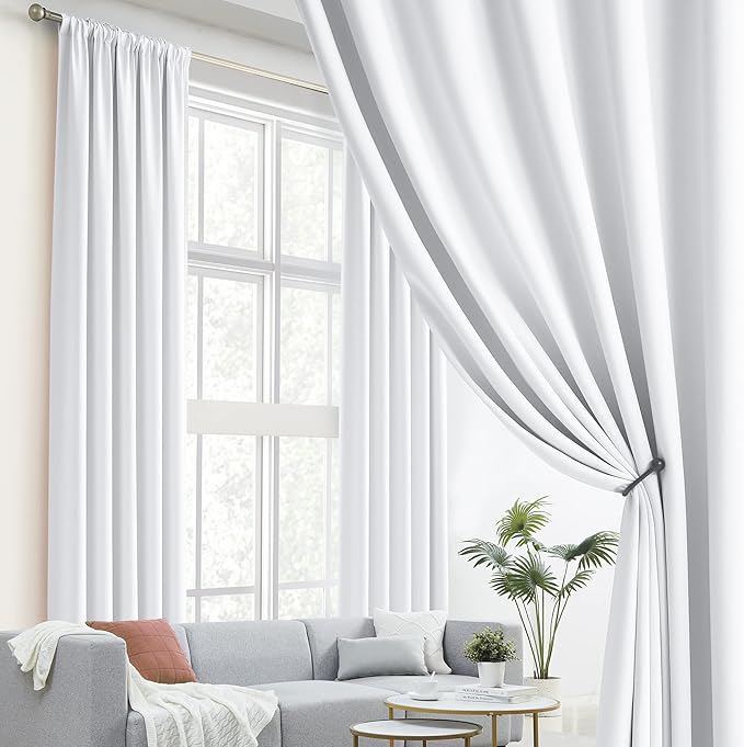 DUALIFE Extra Long Curtains 132 Inch Length- Vertical 11 ft Length Drapes 2 - Image 2