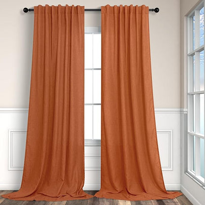 Pitalk 60 Inch Wide Curtains for Living Room 2 Panels Back Tab Pocket Drape - Image 2