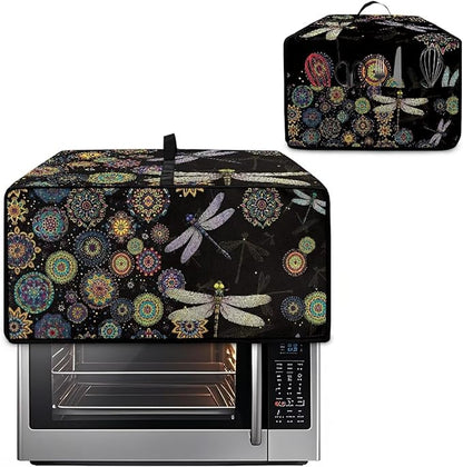 Boho Mandala Dragonfly Print Toaster Oven Cover Dust-Proof Microwave Oven Cloth - Image 2