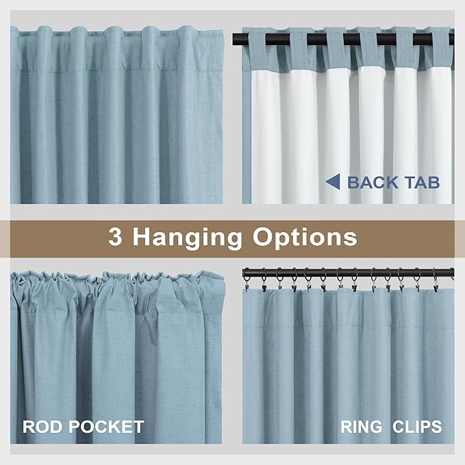 Total Blackout Linen Curtains 96 Inches Long - Image 5