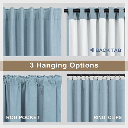 Extra Long Blackout Light Blue Curtains - Image 5