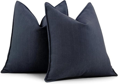 ZWJD Navy Pillow Covers 20x20 Set of 2 Chenille Throw Pillow Covers by ZWJD