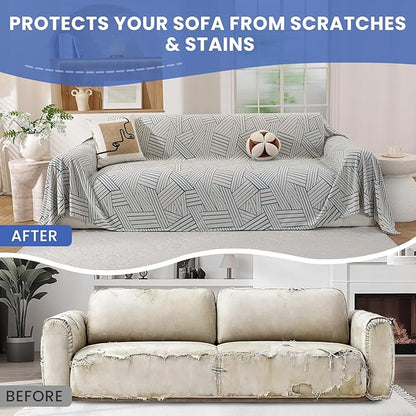 Pet Couch Cover for Dogs, Sofa Covers Washable Geometry, Loveseat Cover for 2 - Image 5