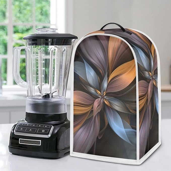 Brown Flower Blender Cover Dust Proof Washable Small Appliance Cover, Durable - Image 4