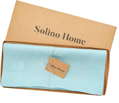 Solino Home Linen Aqua Blue Table Runner 120 Inches Long - Image 5