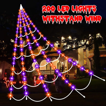 Halloween Decorations Outdoor Spider Web: Giant Light Up Spider Web Decor
