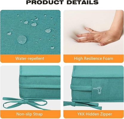 Square Corner Seat Cushions, Indoor Outdoor Water Repellent Universal Chair Pads - Image 4