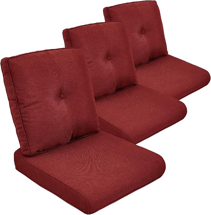 Outdoor Chair Cushion Set of 3, Waterproof Outdoor Seat Cushions 25x22 by moosprr