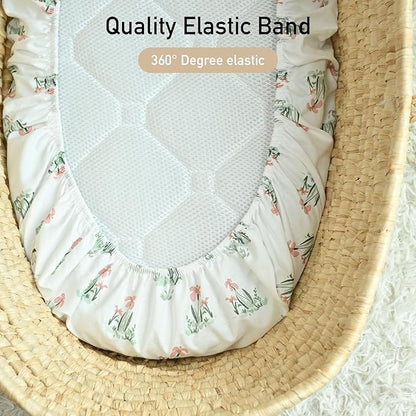 Gllquen Baby Bassinet Sheets 4 Pack, Breathable Cozy Fitted Mattress Sheet - Image 6