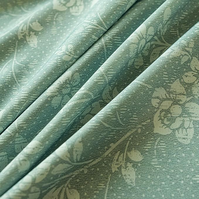 ENJOYBRIDAL Floral Curtains 63 Inch Length Sage Green Farmhouse Drapes Living - Image 6