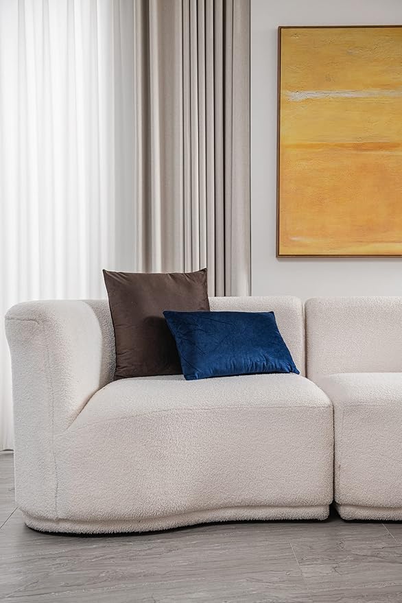 Couch Pillow Cases 12x20 Navy: 2 Pack Cozy Soft Velvet Rectangular Throw Pillow - Image 3