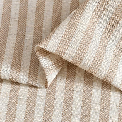 jinchan Tab Top Linen Kitchen Curtains 24 Inches Striped Tier Curtains - Image 7