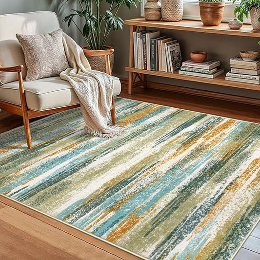 Modern Abstract Small Area Rug Indoor 3x5 Washable Rug Non-Slip Soft Entryway by lansny