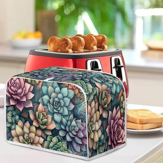 ZFRXIGN Succulent Plants Toaster Covers 4 Slice Wide Slot Dust Cover Case - Image 3