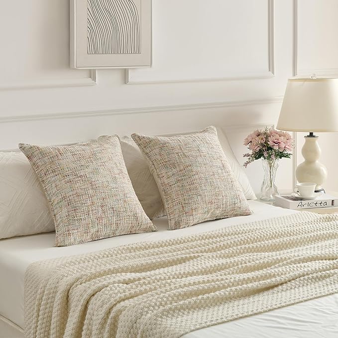 FUTEI Colorful Decorative Throw Pillow Covers 24x24 Inch Set of 2, Soft - Image 6