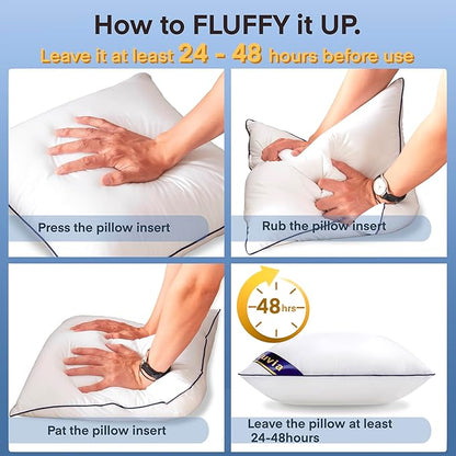 Siluvia 28"x28" Pillow Insert Set of 2 Square Throw 28 Pillows - Image 3