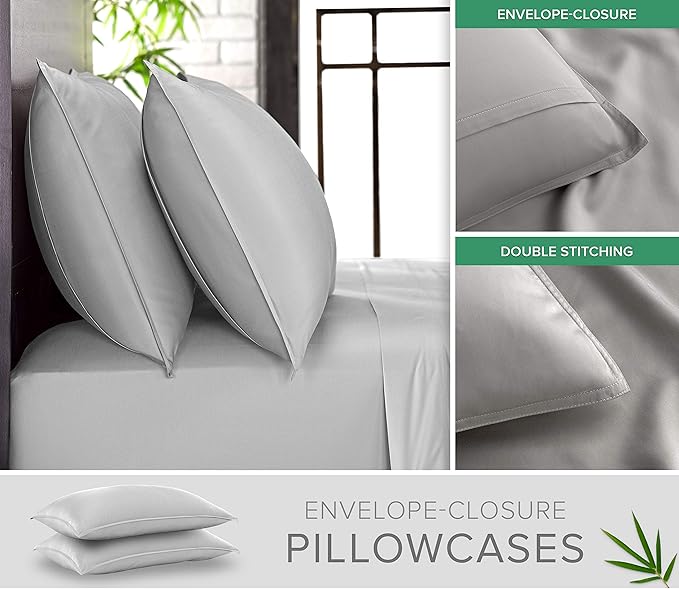 Pure Bamboo Full Sheets, Genuine 100% Organic Viscose Derived from Bamboo Bed - Image 3