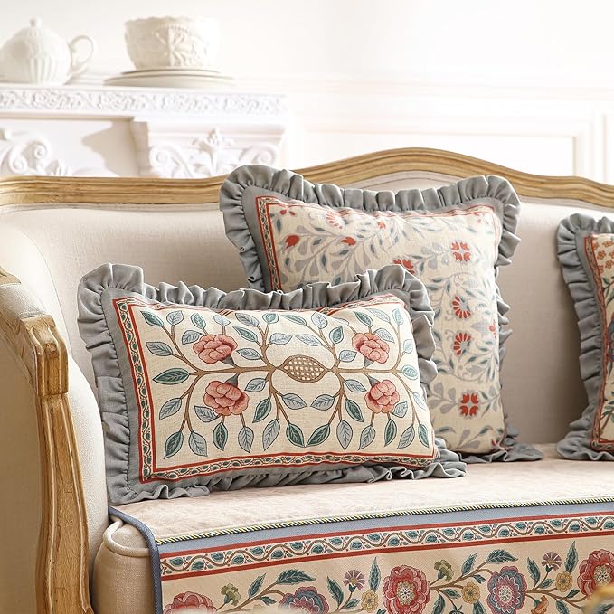 Floral Throw Pillow Covers Set of 2, Cottage Rustic - Image 8