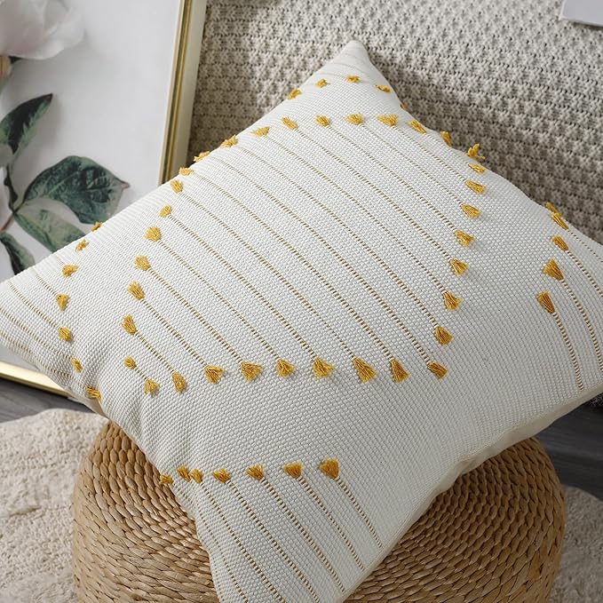 PANOD Set of 2 Boho Tufted Throw Pillow Covers - Image 3