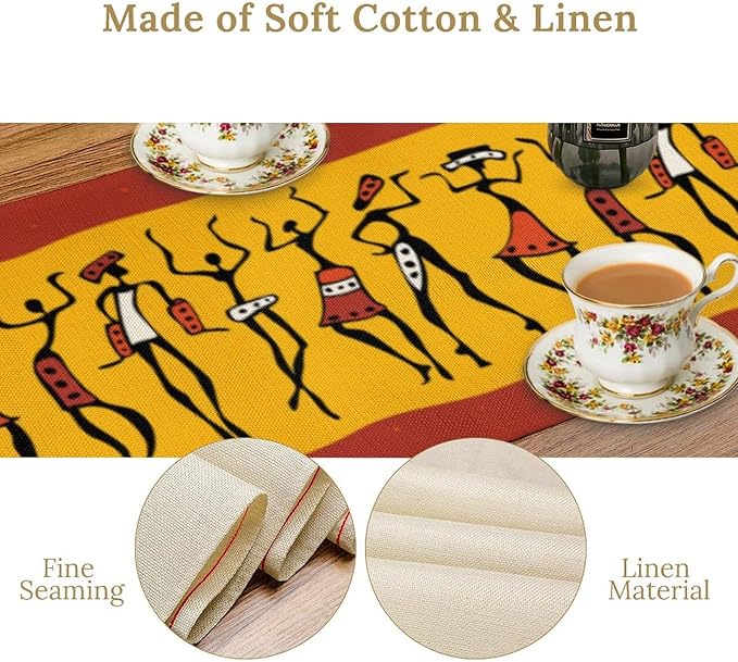 African Woman Table Runner, Ethnic American History Month Juneteenth Heritage - Image 6