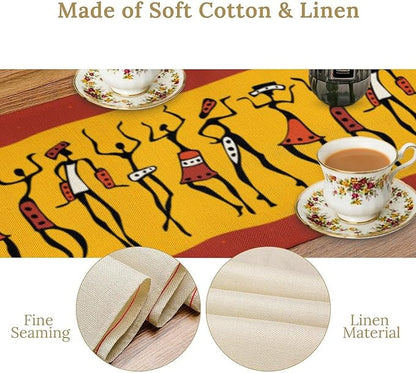 African Woman Table Runner, Ethnic American History Month Juneteenth Heritage - Image 6