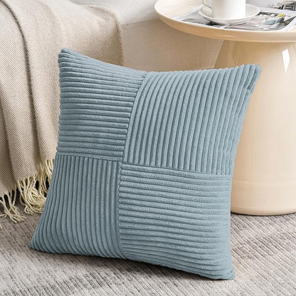 Fancy Homi Set of 2 Light Blue Samll Decorative Throw Pillow Covers 14x14 Inch - Image 2