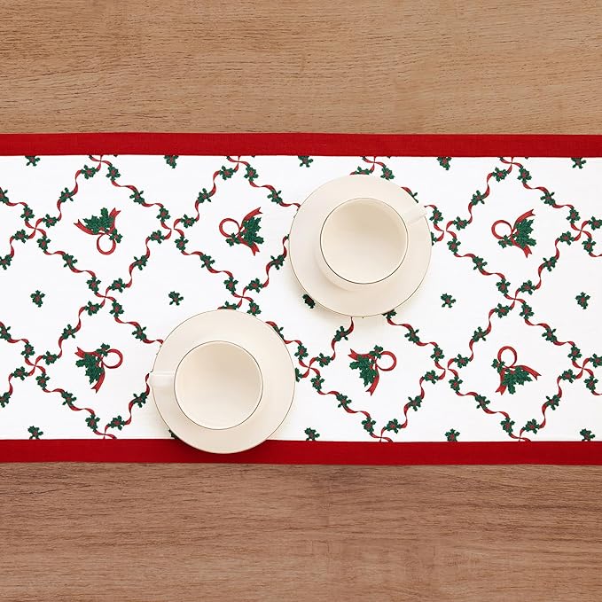 Solino Home 100% Pure Linen Christmas Table Runner 108 Inches Long - Image 3