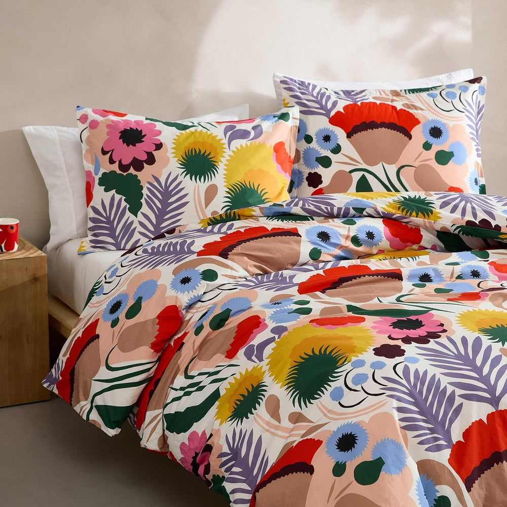 MARIMEKKO - Queen Duvet Cover Set with Shams, Cotton Percale