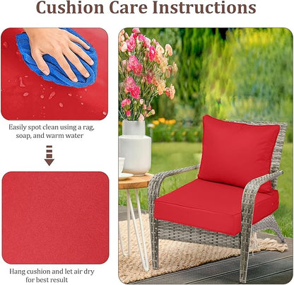 Outdoor Deep Seat Cushions for Patio Furniture Set of 2, Waterproof Outdoor - Image 7