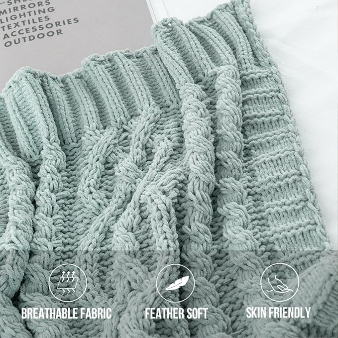Battilo Sage Green Throw Blanket - Image 5