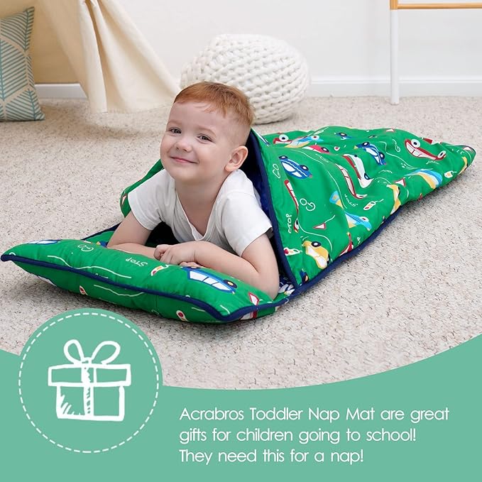 ACRABROS Toddler Nap Mat with Pillow and Blanket, Extra Large Rolled Napping - Image 5