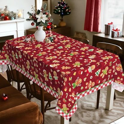 Christmas Gingerbread Tablecloth Waterproof, Washable Table Cover - Image 2