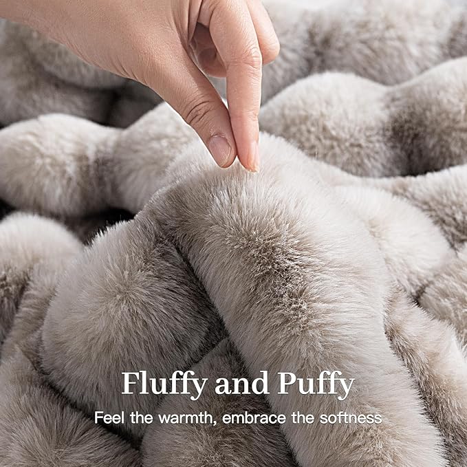 NEXHOME PRO Faux Fur Throw Blanket, Ultra Soft Cozy Warm Fuzzy Fluffy Plush - Image 3