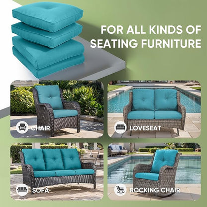 Outdoor Chair Cushion Set of 3, Waterproof Outdoor Seat Cushions 25x22 - Image 6