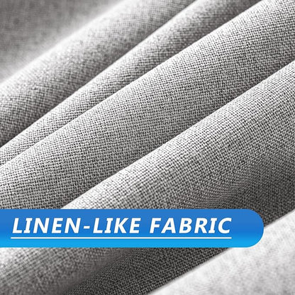 Linen 100% Blackout Curtains for Bedroom, Back Tab/Rod Pocket Curtain for - Image 3