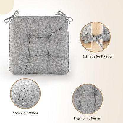 Chair Cushions for Dining Chairs, Tufted Foam Kitchen Chair, Non-Slip Seat - Image 3