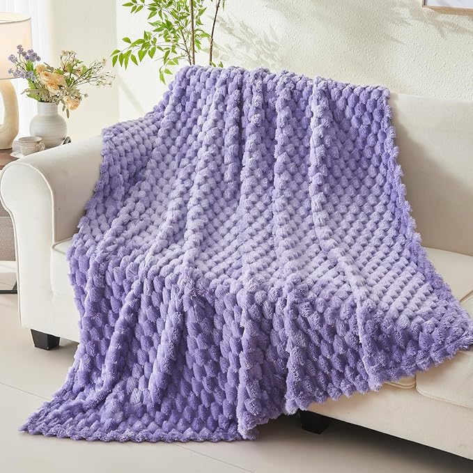 NEWCOSPLAY Super Soft King Blanket Lavender Premium Silky Flannel Fleece 3D - Image 9