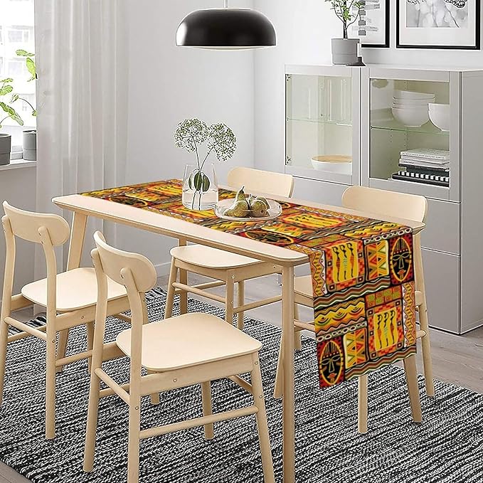 African Totems Table Runner, African American Kwanzaa Black History Month - Image 8