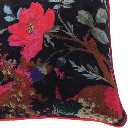 Eyes of India Boho Velvet Bird Print Lumbar Throw Pillow Cover, Bohemian - Image 4