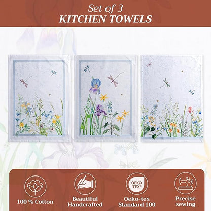 Maison d' Hermine Kitchen Towels Set of 3 100% Cotton 27.50" x 20" Reusable - Image 2