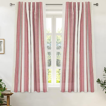 DriftAway Farmhouse Vertical Striped Linen Blend Textured Light Filtering Semi by DriftAway