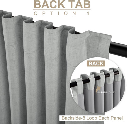 linen textured total blackout curtains for bedroom 84, close-up detail