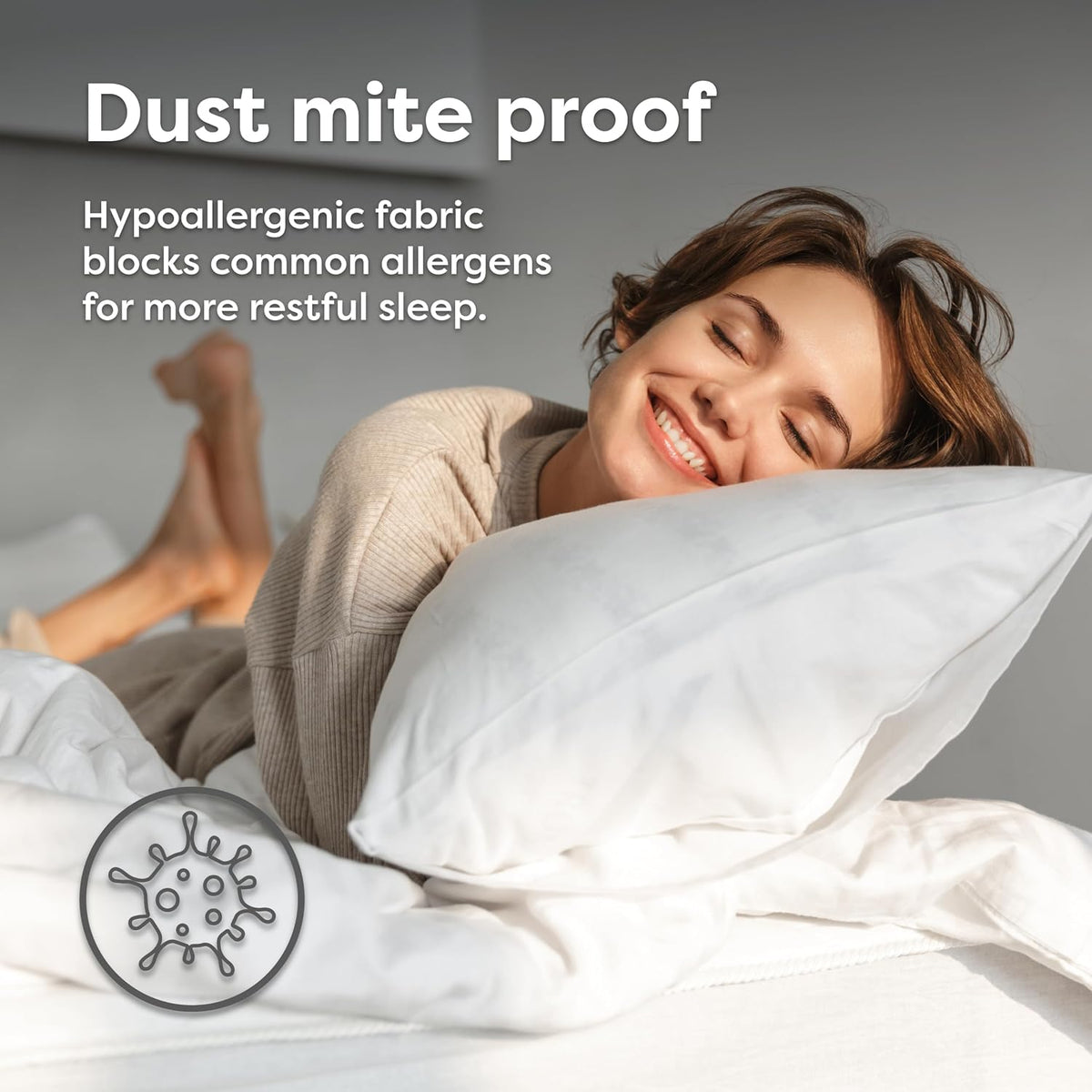 hospitology products box spring encasement - zippered bed, close-up detail