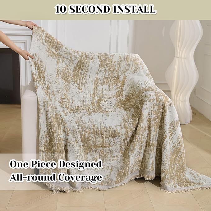 MEETSKY Small Couch Cover Oversized Recliner Covers Washable Armchair Sofa Cover - Image 5
